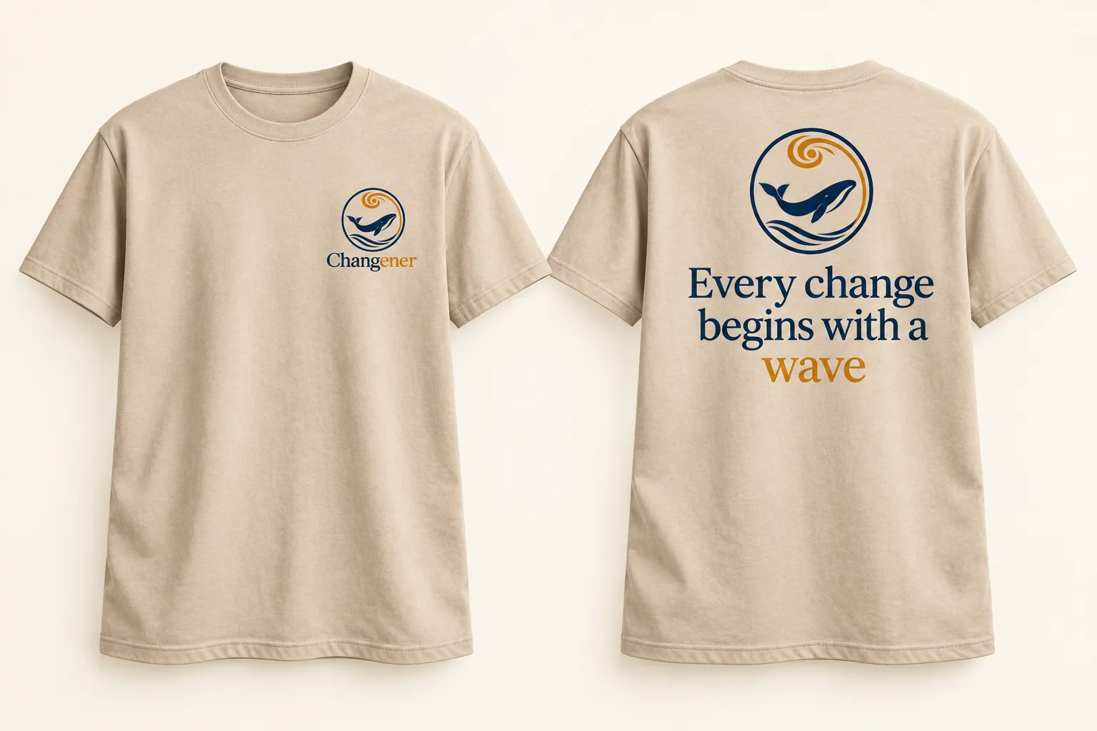 T-shirt: Every change begins with a wave